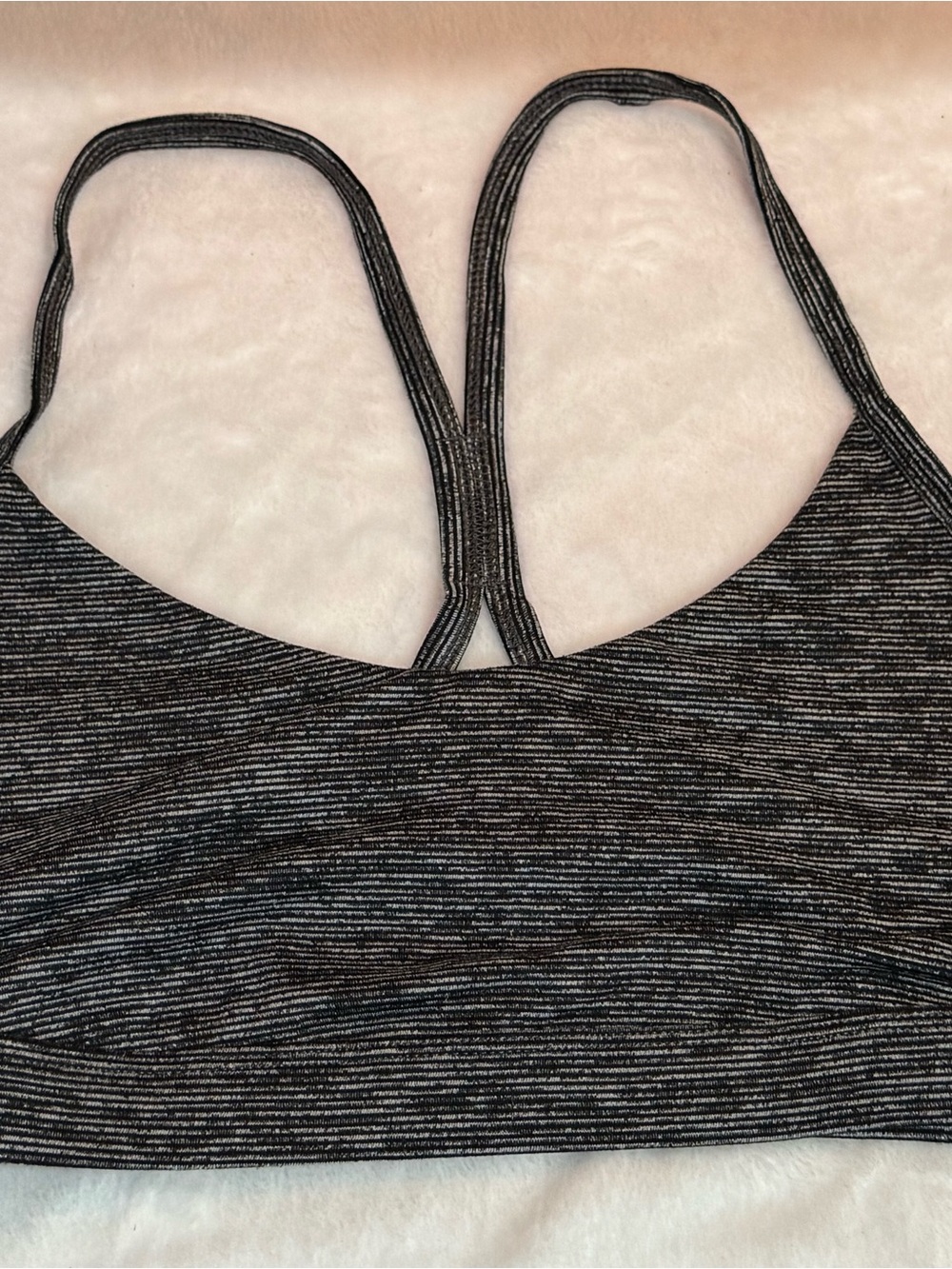 Old Navy Black & Silver Striped Seamless Bralette